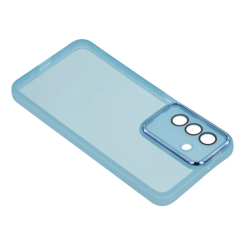 For Samsung Galaxy A17 5G / A17 4G / A26 5G Case Electroplated Camera Frame TPU Phone Cover - Transparent Blue