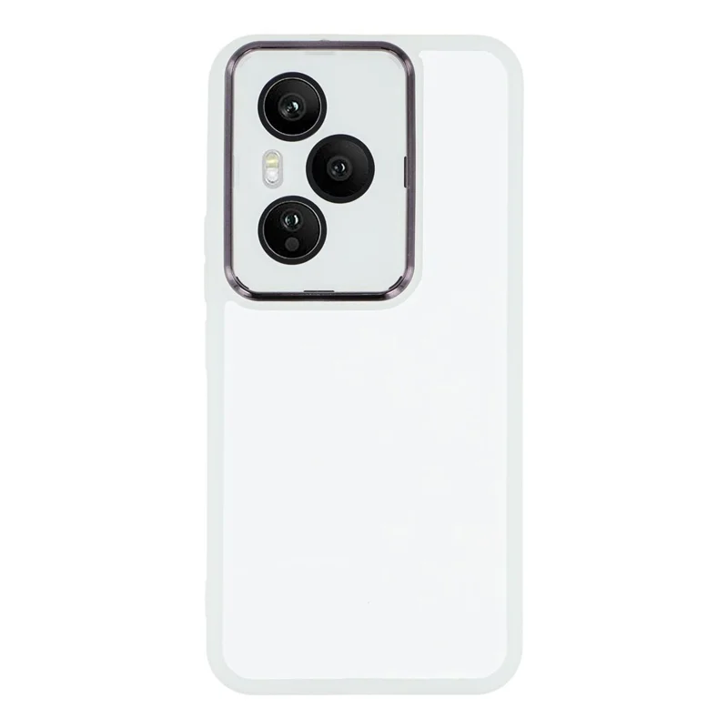 Für Honor 400 Pro 5G (Global) Hülle Elektrolytisch beschichteter Kamera-Rahmen TPU Handyhülle - Transparent Weiß