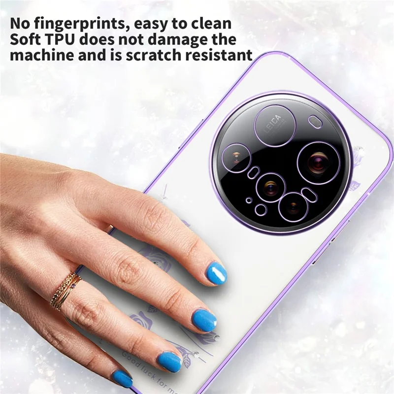KADEM For Xiaomi 15 Ultra Case Flower Rhinestone Decor Electroplating TPU Phone Cover - Purple