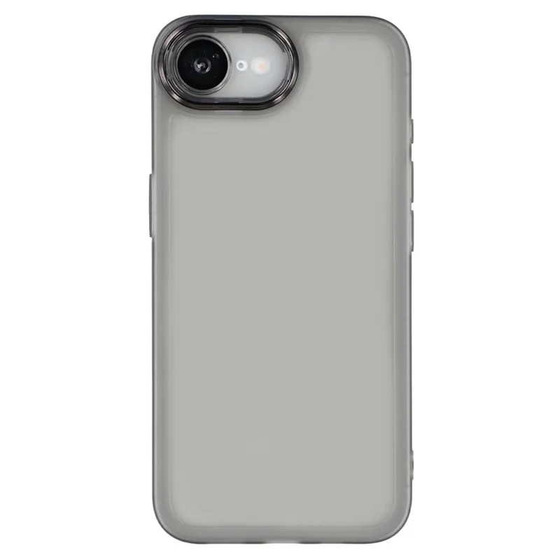 Bulk Purchasing For iPhone 16e Case Electroplated Camera Frame TPU Phone Cover - Transparent Black