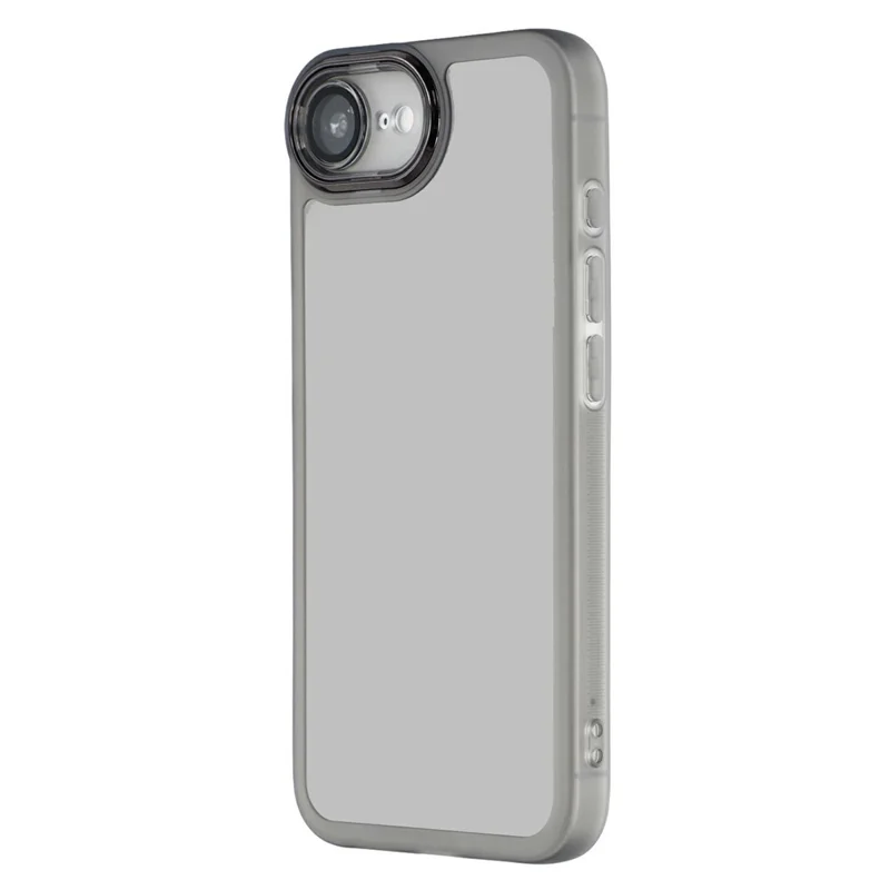 Bulk Purchasing For iPhone 16e Case Electroplated Camera Frame TPU Phone Cover - Transparent Black