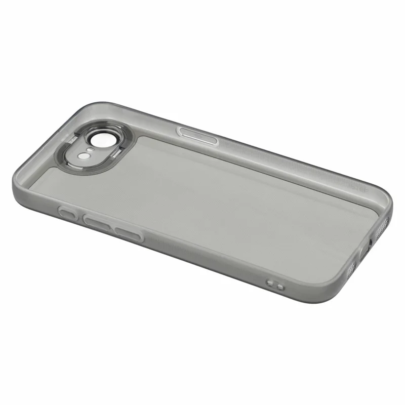 Bulk Purchasing For iPhone 16e Case Electroplated Camera Frame TPU Phone Cover - Transparent Black