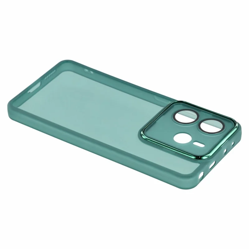 Bulk Purchasing For Xiaomi Redmi Note 14 4G (163.25mm) Case Electroplated Camera Frame TPU Phone Cover - Transparent Green