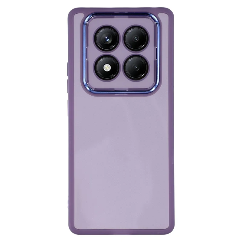 Bulk Purchasing For Xiaomi Redmi Note 14 Pro 4G Case Electroplated Camera Frame TPU Phone Cover - Transparent Purple