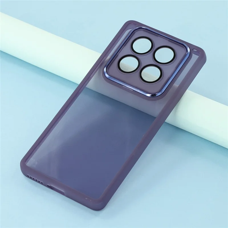 Bulk Purchasing For Xiaomi Redmi Note 14 Pro 4G Case Electroplated Camera Frame TPU Phone Cover - Transparent Purple