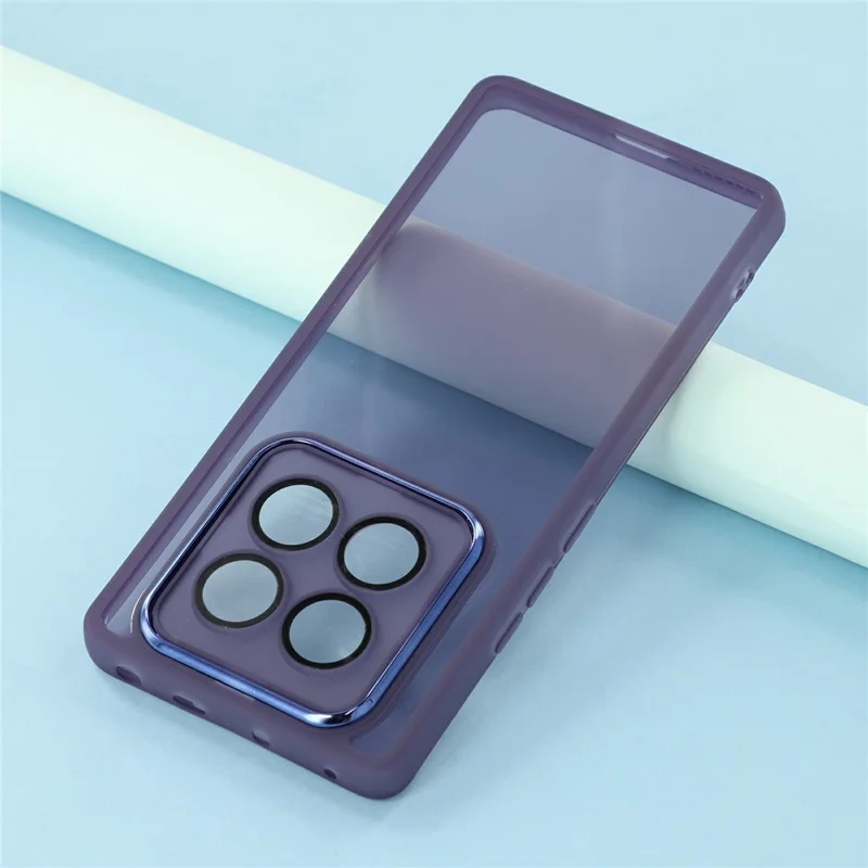 Bulk Purchasing For Xiaomi Redmi Note 14 Pro 4G Case Electroplated Camera Frame TPU Phone Cover - Transparent Purple