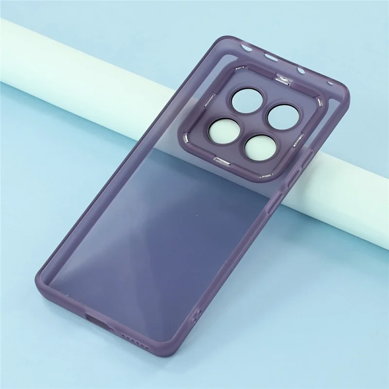Bulk Purchasing For Xiaomi Redmi Note 14 Pro 4G Case Electroplated Camera Frame TPU Phone Cover - Transparent Purple