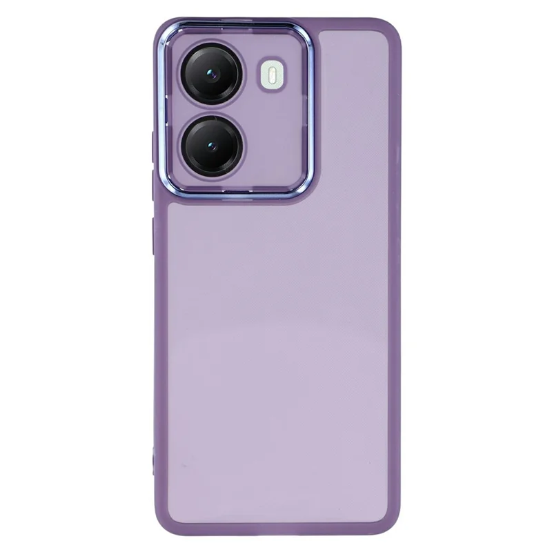 Bulk Purchasing For Xiaomi Poco X7 Pro 5G / Redmi Turbo 4 5G Case Electroplated Camera Frame TPU Phone Cover - Transparent Purple