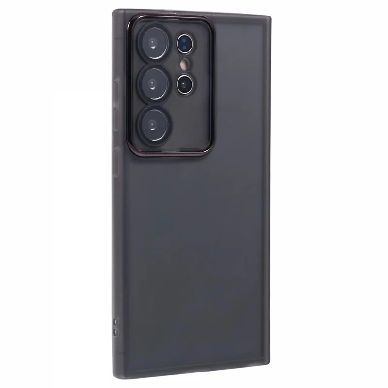 Bulk Purchasing For Samsung Galaxy S24 Ultra Case Electroplated Camera Frame TPU Phone Cover - Transparent Black