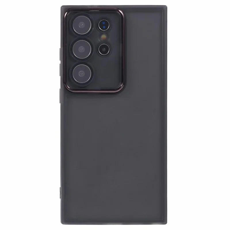 Bulk Purchasing For Samsung Galaxy S24 Ultra Case Electroplated Camera Frame TPU Phone Cover - Transparent Black