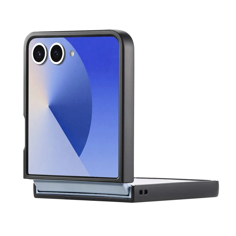 Capa para Samsung Galaxy Z Flip7 5G Compatível com MagSafe - Textura de Jeans em Couro + PC à Prova de Choque - Azul