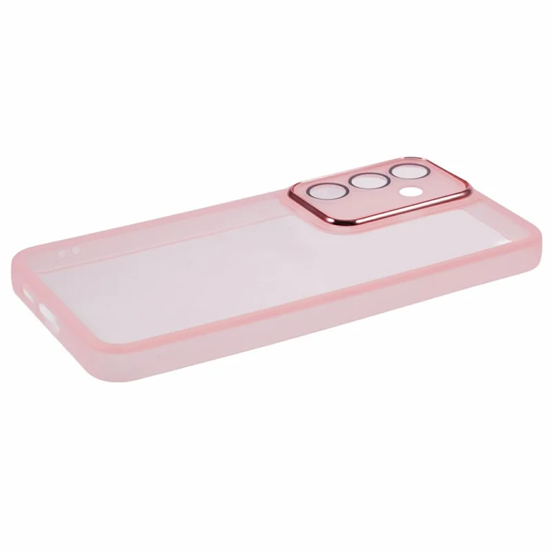 Bulk Purchasing For Samsung Galaxy S24+ Case Electroplated Camera Frame TPU Phone Cover - Transparent Pink