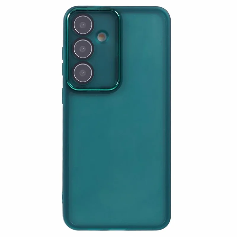 Bulk Purchasing For Samsung Galaxy A15 4G / 5G Case Electroplated Camera Frame TPU Phone Cover - Transparent Green
