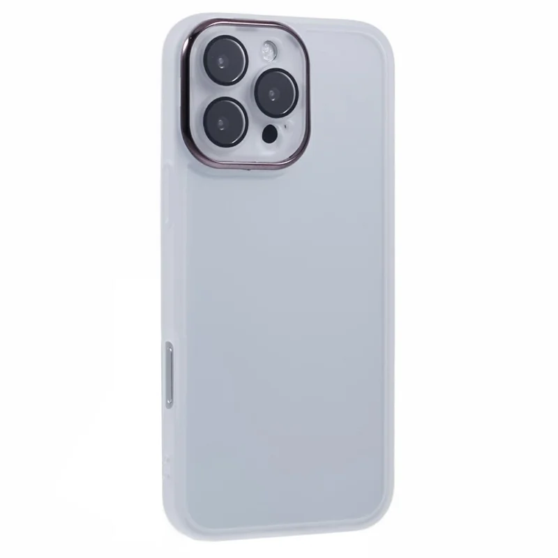 Bulk Purchasing For iPhone 16 Pro Max Case Electroplated Camera Frame TPU Phone Cover - Transparent White