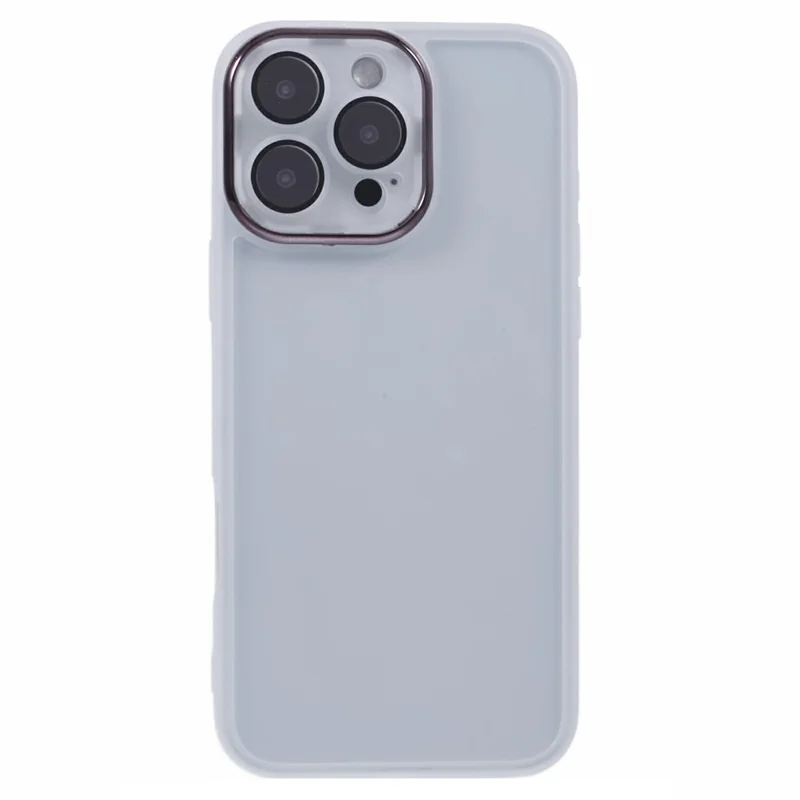 Bulk Purchasing For iPhone 16 Pro Max Case Electroplated Camera Frame TPU Phone Cover - Transparent White
