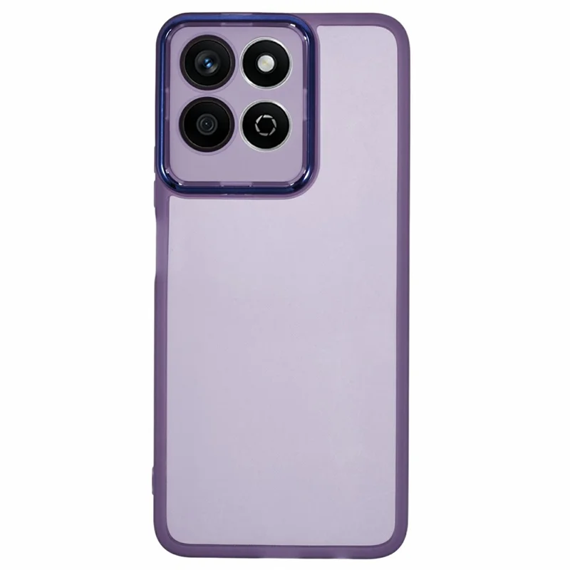 Bulk Purchasing TPU Case for Honor X7c 5G / 4G / Play 60 Plus 5G / 200 Smart 5G Electroplated Camera Frame Phone Cover - Transparent Purple