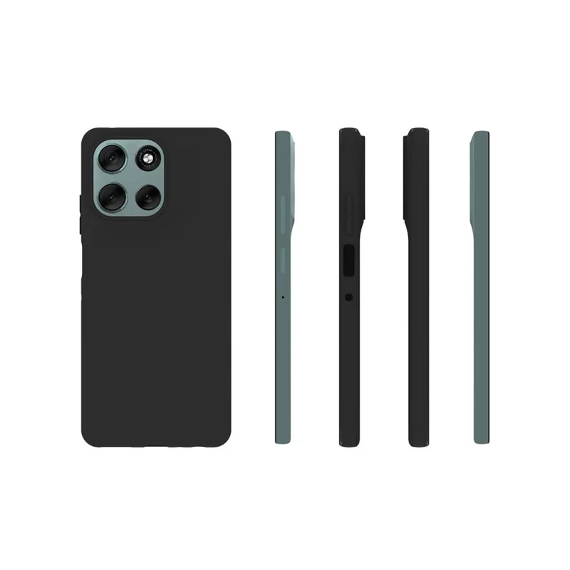 For Motorola Moto G56 5G Case Soft Matte Back TPU Black Phone Cover (Large Cutout)