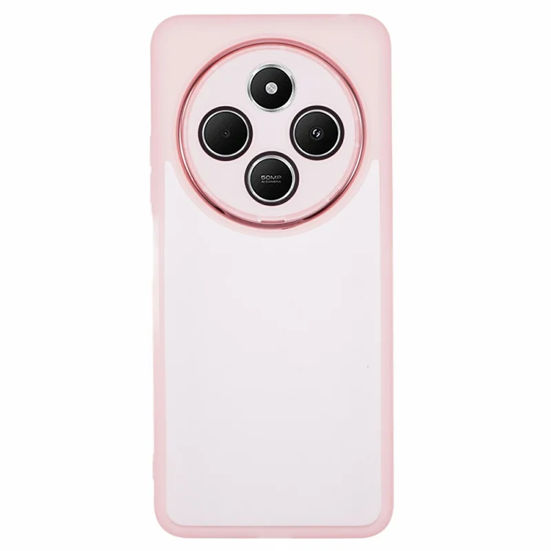 Acquisto all'ingrosso di Cover per Xiaomi Redmi 14C 4G / 5G / A4 5G / A3 Pro 4G / 14R 5G / Poco C75 4G / M7 5G con Cornice Lenti Elettroplaccata - Trasparente Rosa