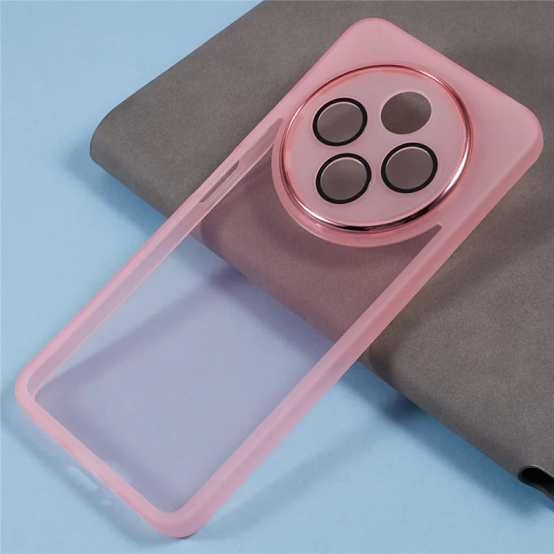 Acquisto all'ingrosso di Cover per Xiaomi Redmi 14C 4G / 5G / A4 5G / A3 Pro 4G / 14R 5G / Poco C75 4G / M7 5G con Cornice Lenti Elettroplaccata - Trasparente Rosa