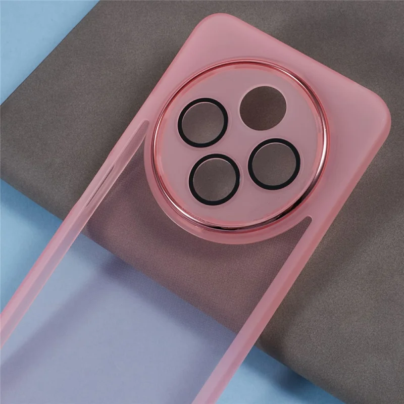 Acquisto all'ingrosso di Cover per Xiaomi Redmi 14C 4G / 5G / A4 5G / A3 Pro 4G / 14R 5G / Poco C75 4G / M7 5G con Cornice Lenti Elettroplaccata - Trasparente Rosa