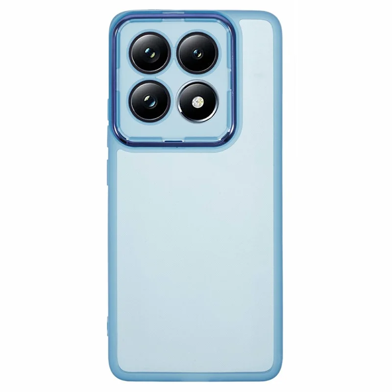 Bulk Purchasing For Xiaomi 14T Pro Case Electroplated Camera Frame TPU Phone Cover - Transparent Blue
