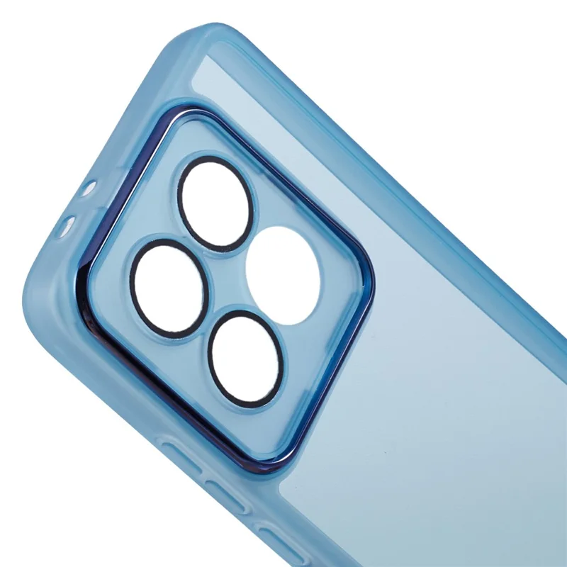 Bulk Purchasing For Xiaomi 14T Pro Case Electroplated Camera Frame TPU Phone Cover - Transparent Blue
