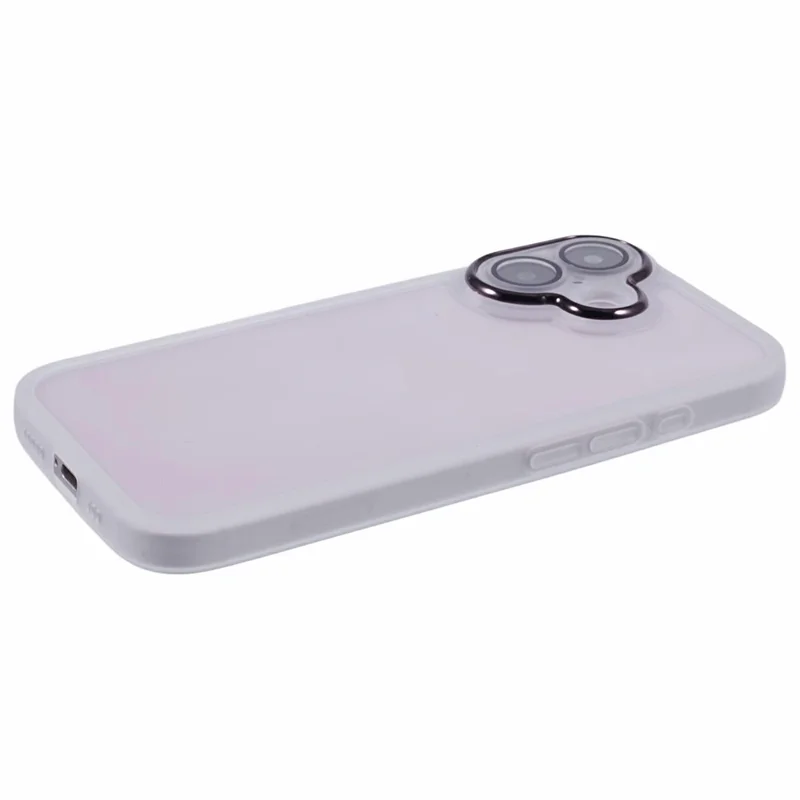 Bulk Purchasing For iPhone 16 Case Electroplated Camera Frame TPU Phone Cover - Transparent White