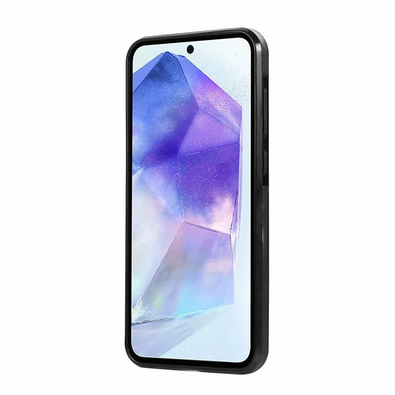 For Samsung Galaxy S25  /  S24 Leather Back Cover Zipper Wallet Kickstand Phone Case with Shoulder Strap - Black