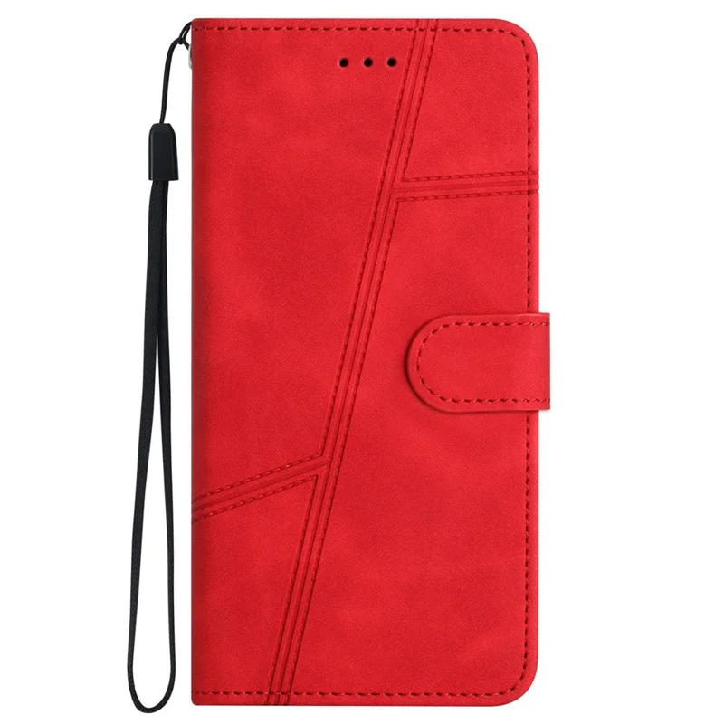 For Oppo Find X8 Pro 5G Case Flip Leather Retro Phone Cover Lines Imprinted - Red