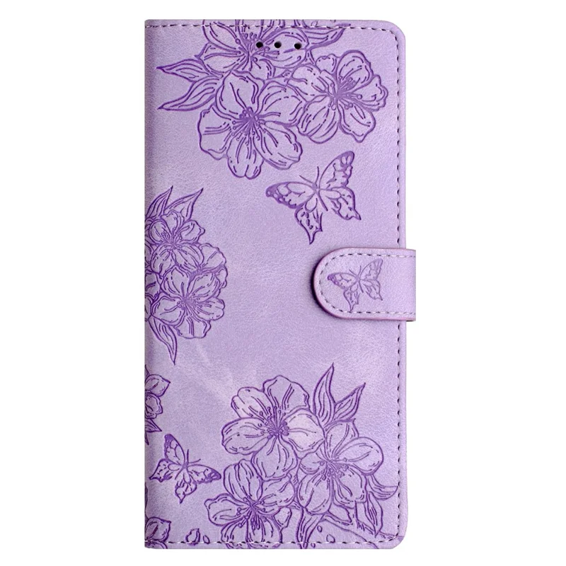 For Xiaomi Redmi Note 14 Pro 4G Case Butterfly Flower Pattern Skin-Touch Leather Phone Cover - Purple
