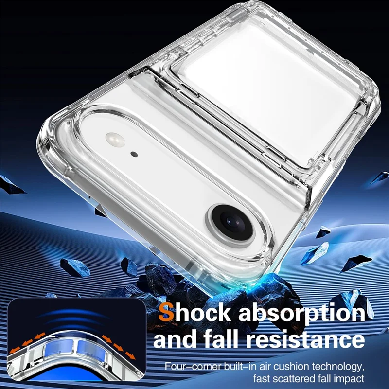 Cover Trasparente per iPhone 17 con Supporto e Porta Carte - Custodia Rigida in PC + TPU