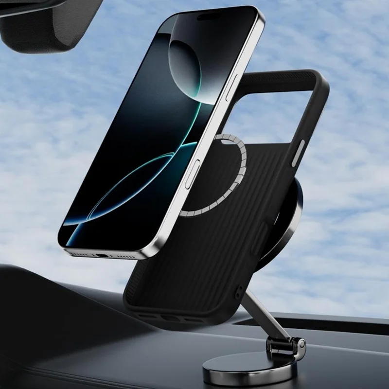 ABEEL For iPhone 17 Case Compatible with MagSafe Micro-Embossing 6D Printed PC TPU Aluminum Alloy Leather Phone Cover - Outstanding No. 1