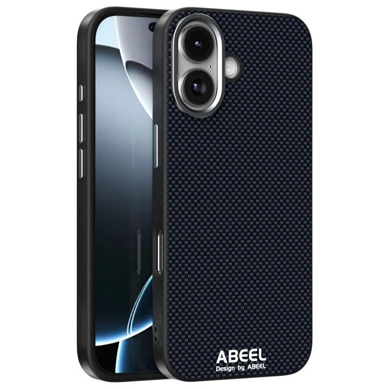 ABEEL Hülle für iPhone 17 Kompatibel mit MagSafe Bedrucktes PC TPU Aluminium Legierung Leder Handyhülle - Schwarz
