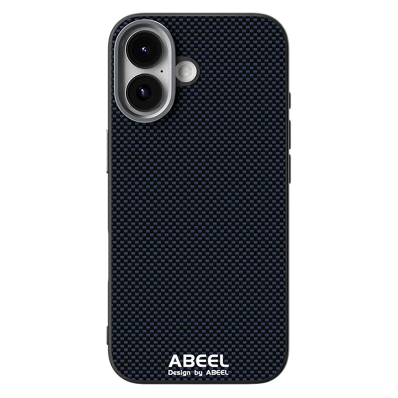 ABEEL Hülle für iPhone 17 Kompatibel mit MagSafe Bedrucktes PC TPU Aluminium Legierung Leder Handyhülle - Schwarz