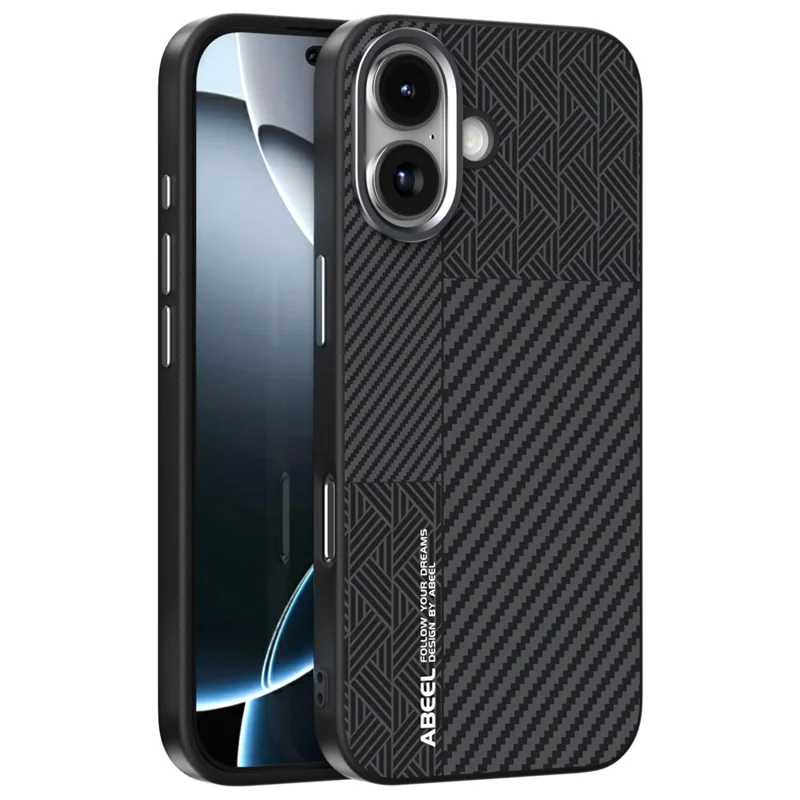 ABEEL Hülle für iPhone 17 PC + TPU + Aluminiumlegierung + PU-Leder Handyhülle Kompatibel mit MagSafe - Textur 1
