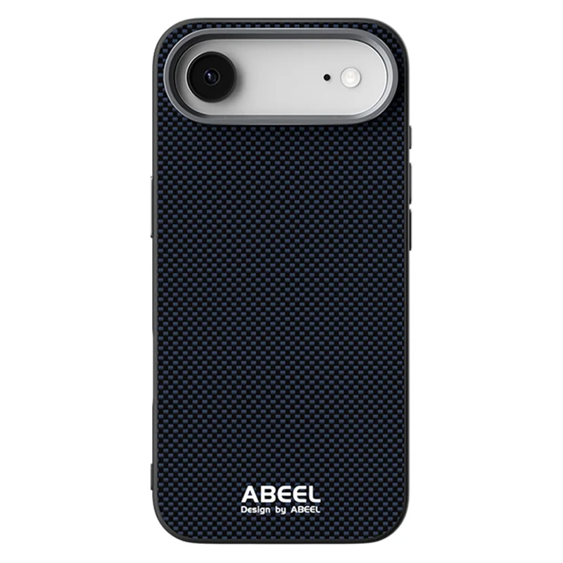 ABEEL Für iPhone 17 Lufthülle Kompatibel mit MagSafe Bedruckter PC TPU Aluminiumlegierung Leder Handyhülle - Schwarz