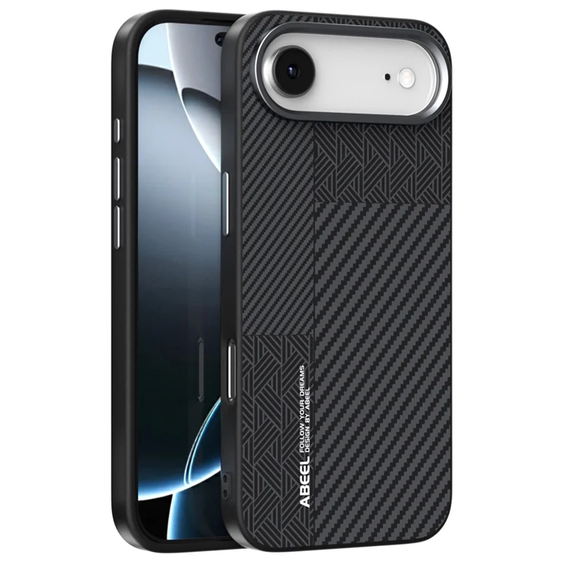 ABEEL Per iPhone 17 Cover Aria PC + TPU + Lega di Alluminio + Cover Telefonica in Pelle PU Compatibile con MagSafe - Texture 1