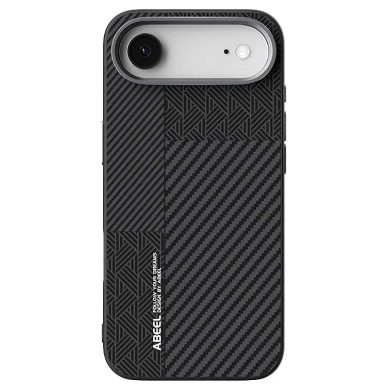 ABEEL Per iPhone 17 Cover Aria PC + TPU + Lega di Alluminio + Cover Telefonica in Pelle PU Compatibile con MagSafe - Texture 1