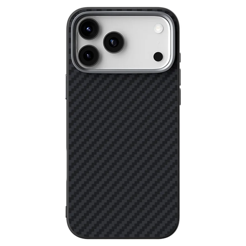 ABEEL Hülle für iPhone 17 Pro, kompatibel mit MagSafe, Rückseite mit Karbonfaser-Textur - Schwarz