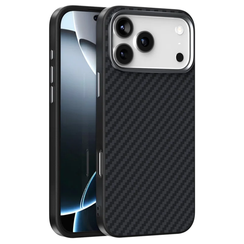 ABEEL Funda para iPhone 17 Pro Max Compatible con MagSafe, Textura de Fibra de Carbono - Negro