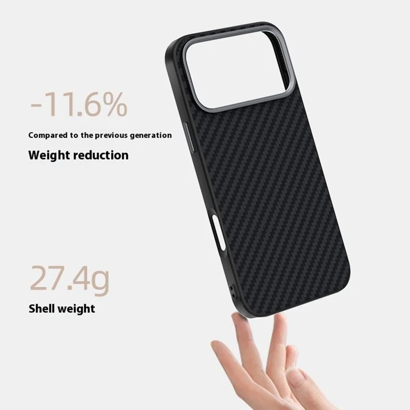 ABEEL Funda para iPhone 17 Pro Max Compatible con MagSafe, Textura de Fibra de Carbono - Negro