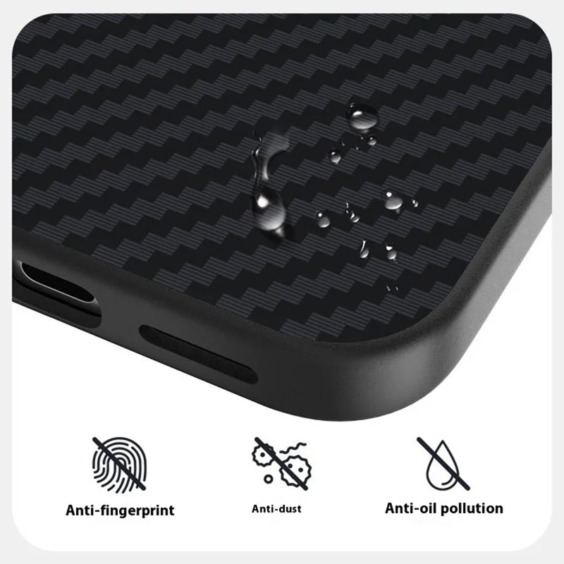 ABEEL Funda para iPhone 17 Pro Max Compatible con MagSafe, Textura de Fibra de Carbono - Negro