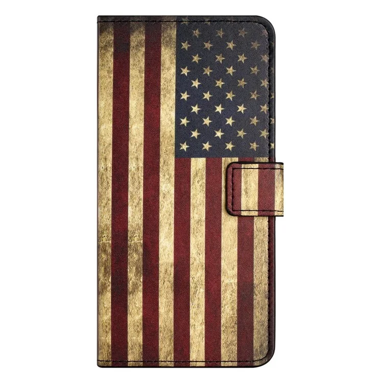 Shockproof Case for Samsung Galaxy A14 5G / A14 4G Wallet Phone Case Pattern Printing PU Leather Folio Flip Cover with Stand - The American Flag