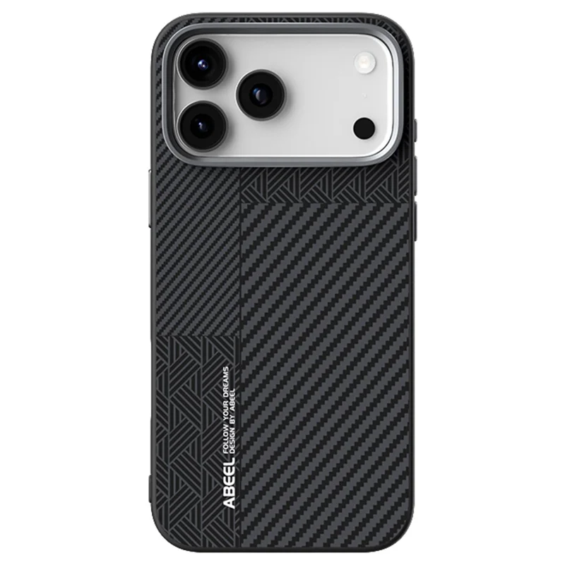 ABEEL Funda para iPhone 17 Pro Max de PC + TPU + Aleación de Aluminio + Cuero PU Compatible con MagSafe - Textura 1