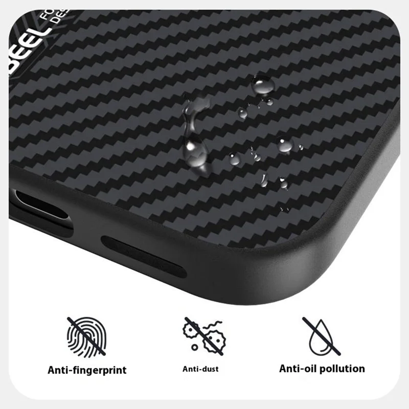 ABEEL Funda para iPhone 17 Pro Max de PC + TPU + Aleación de Aluminio + Cuero PU Compatible con MagSafe - Textura 1