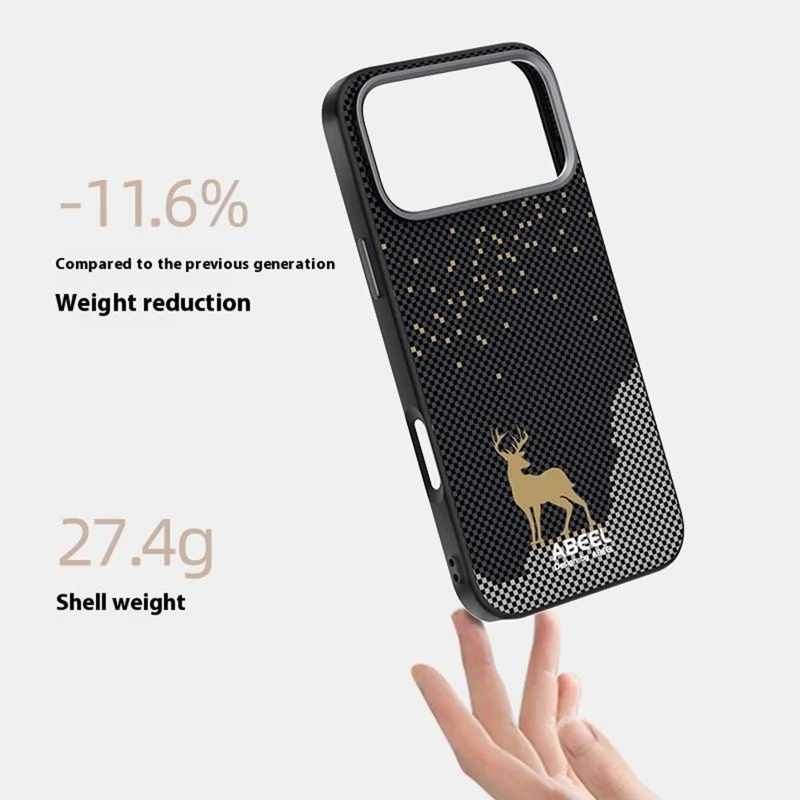 Capa ABEEL para iPhone 17 Pro Max Compatível com MagSafe - Capa Traseira Ultrafina em PC e TPU - Design de Veado