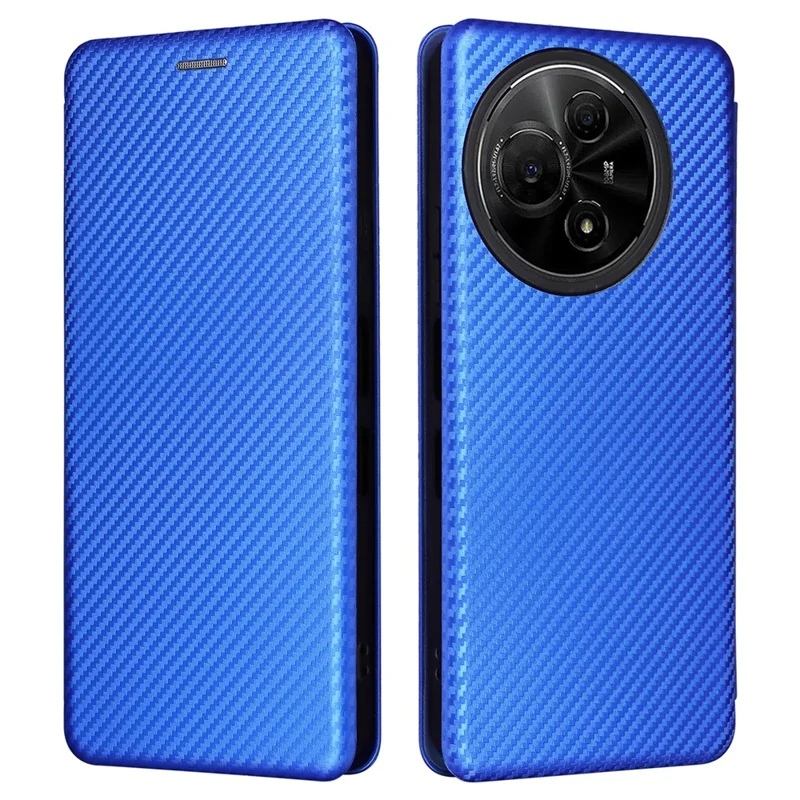 Funda de piel de PU a prueba de golpes con textura de fibra de carbono para TCL 60 NxtPaper 4G - Azul