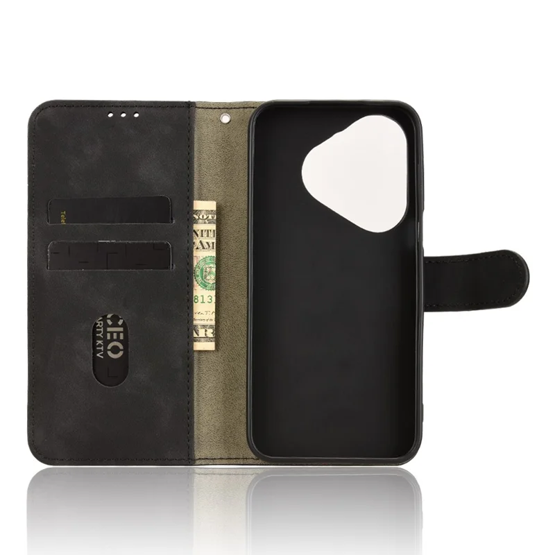 Capa de Couro para Huawei Pura 80 - Estilo Couro, Antiderrapante, Carteira Flip, Capa de Telefone - Preto