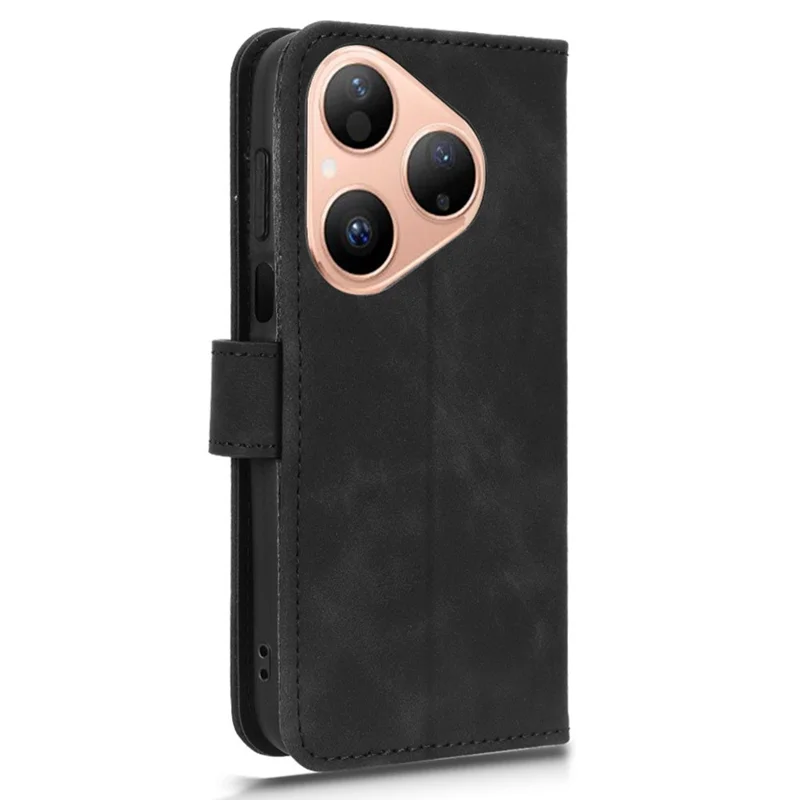 Capa de Couro para Huawei Pura 80 - Estilo Couro, Antiderrapante, Carteira Flip, Capa de Telefone - Preto