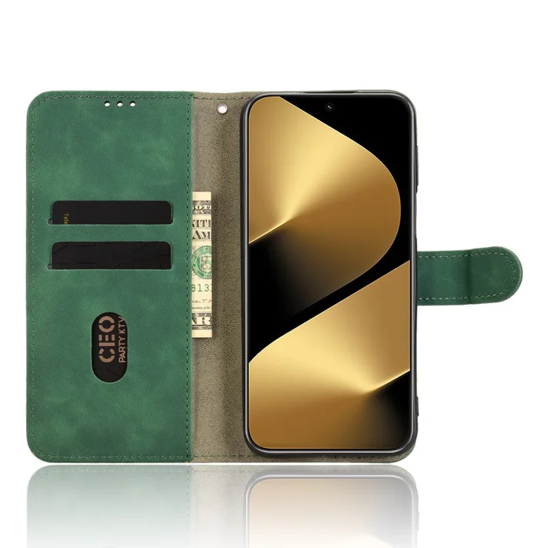 Для Huawei Pura 80 Pro+ / 80 Pro Кожаный чехол Skin Feel Анти-падение Бумажник Флип Чехол для телефона - Зеленый